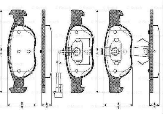 BOSCH 0 986 TB2 285 - Bremžu uzliku kompl., Disku bremzes www.autospares.lv