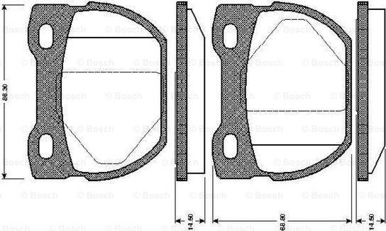 BOSCH 0 986 TB2 280 - Bremžu uzliku kompl., Disku bremzes www.autospares.lv