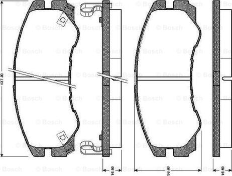 BOSCH 0 986 TB2 234 - Bremžu uzliku kompl., Disku bremzes www.autospares.lv