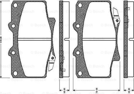 BOSCH 0 986 TB2 238 - Bremžu uzliku kompl., Disku bremzes autospares.lv