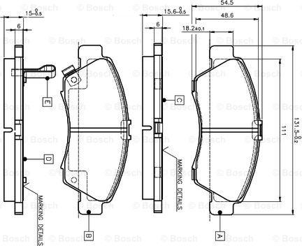 BOSCH 0 986 TB2 233 - Тормозные колодки, дисковые, комплект www.autospares.lv