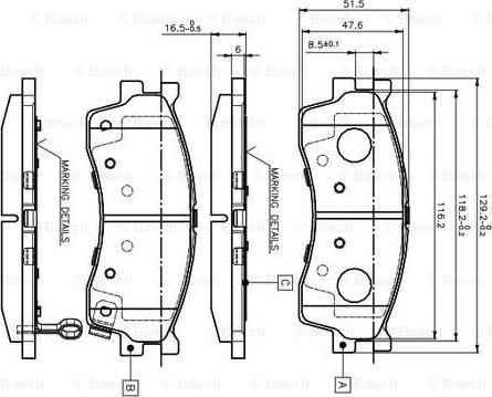 BOSCH 0 986 TB2 229 - Bremžu uzliku kompl., Disku bremzes autospares.lv