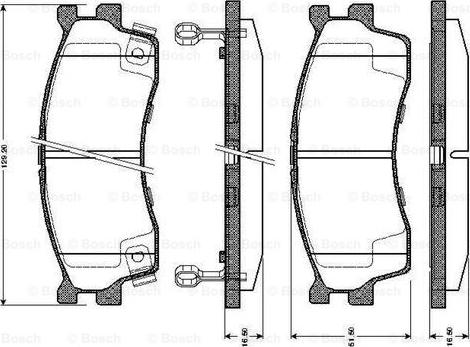 BOSCH 0 986 TB2 228 - Bremžu uzliku kompl., Disku bremzes autospares.lv