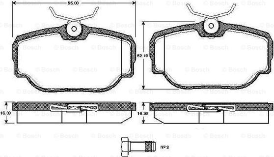 BOSCH 0 986 TB2 275 - Bremžu uzliku kompl., Disku bremzes www.autospares.lv