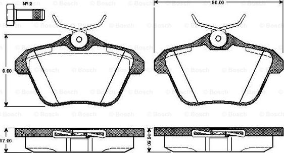 BOSCH 0 986 TB2 276 - Тормозные колодки, дисковые, комплект www.autospares.lv