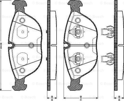 BOSCH 0 986 TB2 744 - Bremžu uzliku kompl., Disku bremzes autospares.lv