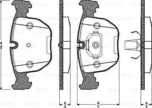 BOSCH 0 986 TB2 743 - Bremžu uzliku kompl., Disku bremzes www.autospares.lv