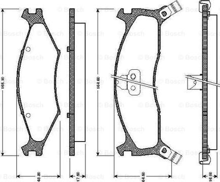 BOSCH 0 986 TB2 747 - Тормозные колодки, дисковые, комплект www.autospares.lv