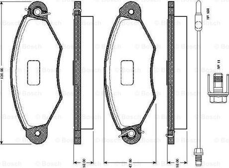 BOSCH 0 986 TB2 761 - Bremžu uzliku kompl., Disku bremzes autospares.lv