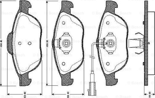 BOSCH 0 986 TB2 767 - Brake Pad Set, disc brake www.autospares.lv