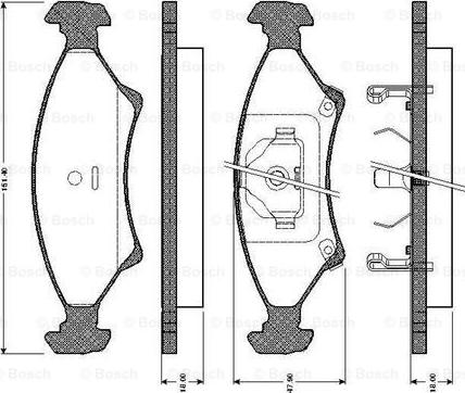 BOSCH 0 986 TB2 716 - Тормозные колодки, дисковые, комплект www.autospares.lv