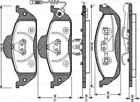 BOSCH 0 986 TB2 781 - Bremžu uzliku kompl., Disku bremzes www.autospares.lv