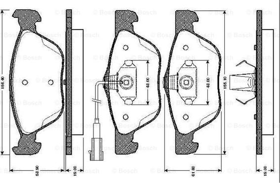 BOSCH 0 986 TB2 733 - Brake Pad Set, disc brake www.autospares.lv