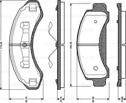 BOSCH 0 986 TB2 728 - Bremžu uzliku kompl., Disku bremzes www.autospares.lv