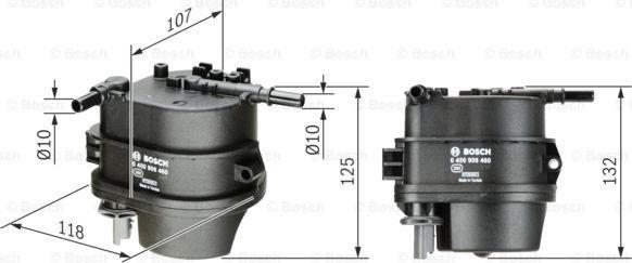 BOSCH 0 450 906 460 - Degvielas filtrs www.autospares.lv