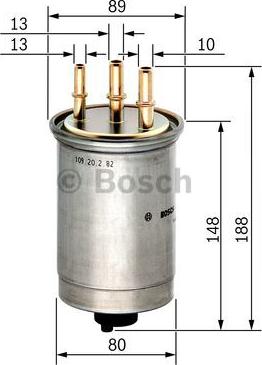 BOSCH 0 450 906 508 - Degvielas filtrs www.autospares.lv