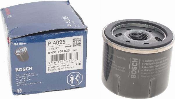 BOSCH 0 451 104 025 - Eļļas filtrs autospares.lv