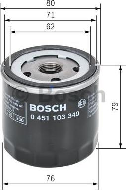 BOSCH 0 451 103 349 - Eļļas filtrs www.autospares.lv