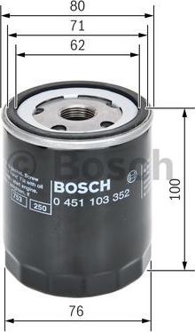 BOSCH 0 451 103 352 - Eļļas filtrs www.autospares.lv