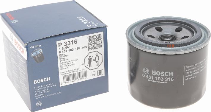 BOSCH 0 451 103 316 - Oil Filter www.autospares.lv