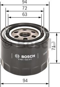 BOSCH 0 451 103 311 - Eļļas filtrs autospares.lv