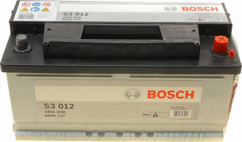 BOSCH 0 092 S30 120 - Стартерная аккумуляторная батарея, АКБ www.autospares.lv