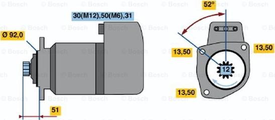 BOSCH 0 001 417 075 - Стартер www.autospares.lv