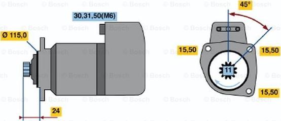 BOSCH 0 001 417 073 - Starteris www.autospares.lv