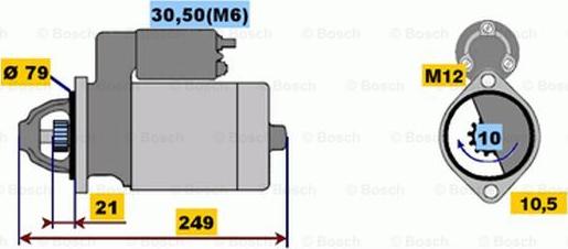 BOSCH 0 001 109 055 - Starter www.autospares.lv