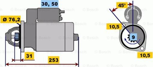 BOSCH 0 001 109 009 - Starter www.autospares.lv