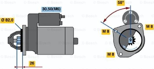 BOSCH 0 001 109 018 - Starteris autospares.lv