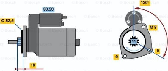 BOSCH 0 001 109 017 - Starter www.autospares.lv