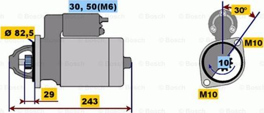 BOSCH 0 001 109 036 - Стартер www.autospares.lv