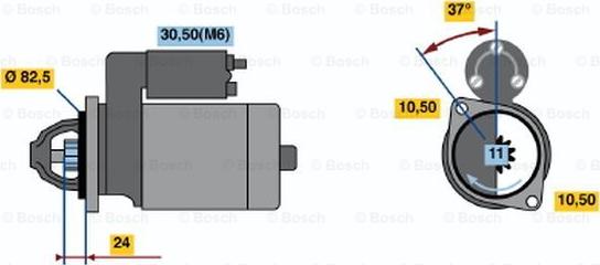 BOSCH 0 001 109 033 - Стартер www.autospares.lv