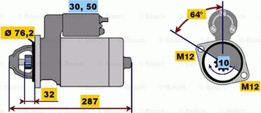 BOSCH 0 001 109 021 - Starteris autospares.lv