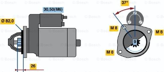 BOSCH 0 001 109 313 - Starter www.autospares.lv