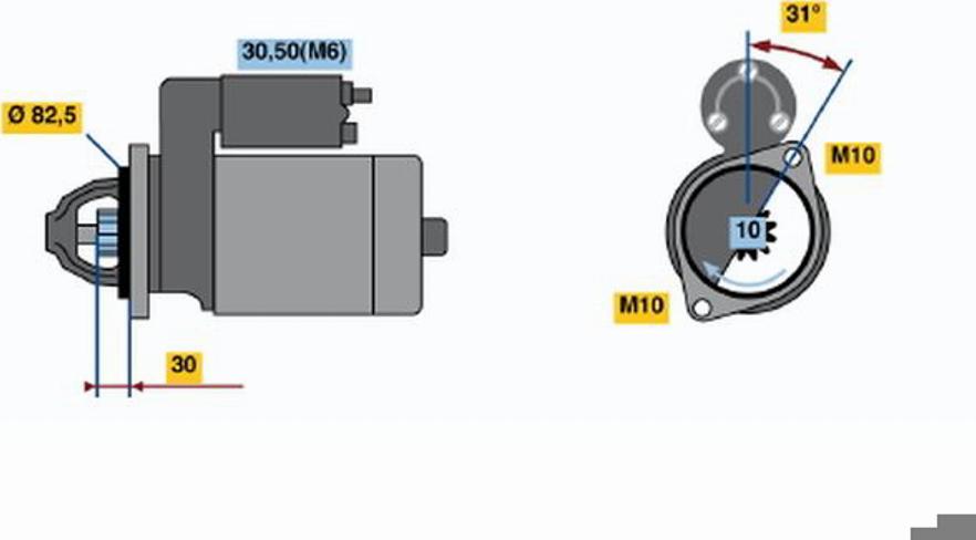 BOSCH 0 001 109 250 - Starter www.autospares.lv