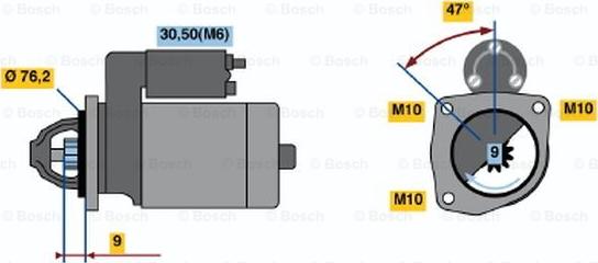 BOSCH 0 001 109 204 - Starteris autospares.lv