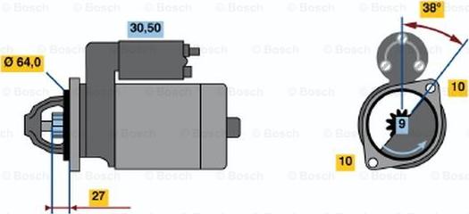 BOSCH 0 001 106 409 - Стартер www.autospares.lv