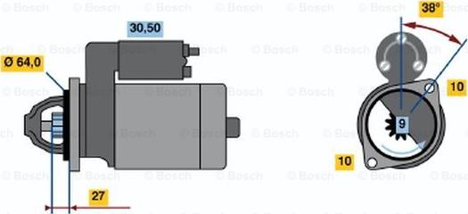 BOSCH 0 001 106 403 - Стартер www.autospares.lv