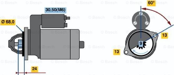 BOSCH 0 001 106 019 - Starteris autospares.lv