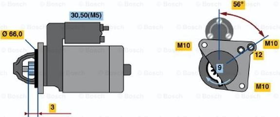 BOSCH 0 001 106 023 - Стартер www.autospares.lv