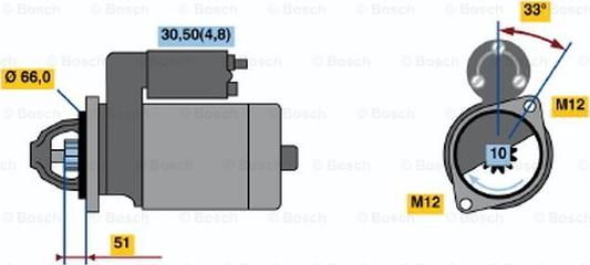 BOSCH 0 001 108 405 - Стартер www.autospares.lv