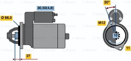 BOSCH 0 001 108 445 - Starteris www.autospares.lv