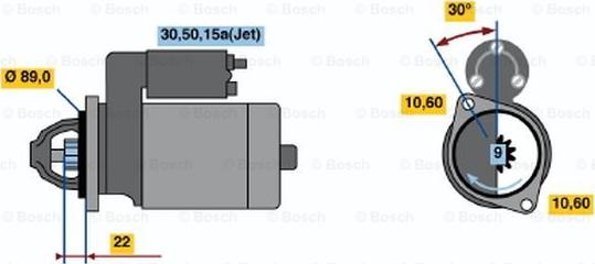 BOSCH 0 001 108 091 - Starter www.autospares.lv