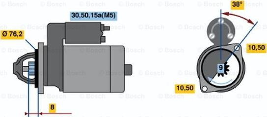 BOSCH 0 001 108 019 - Стартер www.autospares.lv