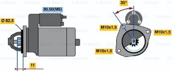 BOSCH 0 001 108 070 - Стартер www.autospares.lv