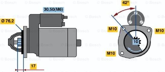 BOSCH 0 001 108 140 - Starteris www.autospares.lv