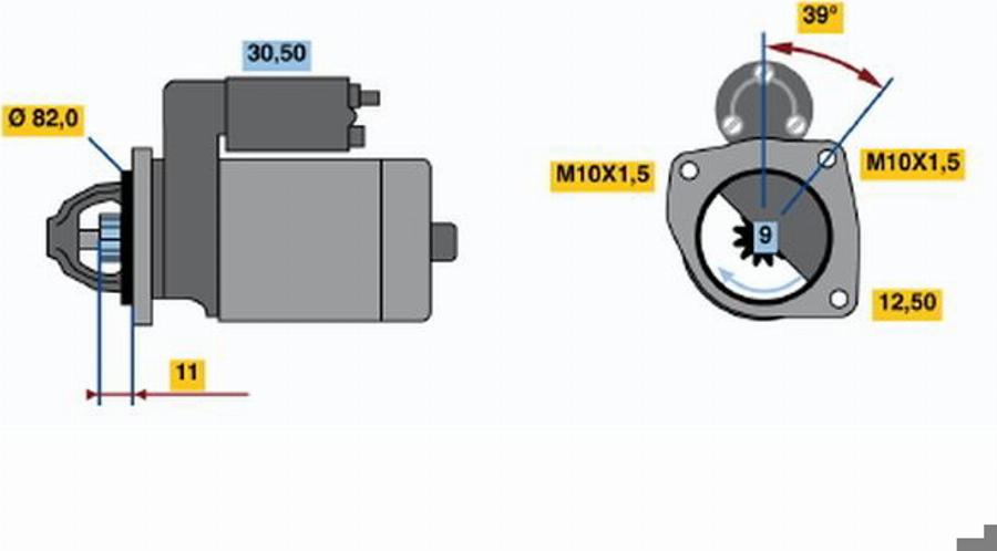 BOSCH 0001108160 - Starteris autospares.lv