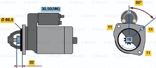 BOSCH 0 001 108 111 - Starter www.autospares.lv